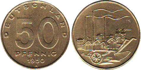 Coin Ostdeutschland 50 Pfennig 1950