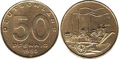moneta East Germany 50 pfennig 1950