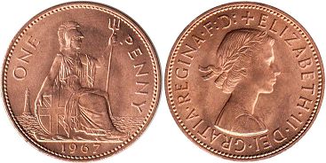 Großbritannien muenze 1 Penny 1967