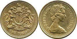 Großbritannien muenze 1 Pfund 1983 Schild von Großbritannien