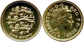 Großbritannien muenze 1 Pfund 2002 Plantagenet lions