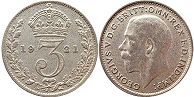 UK 3 Pence 1921