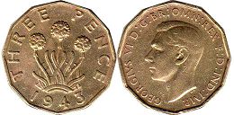 UK 3 Pence 1943