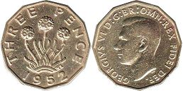 UK 3 Pence 1952