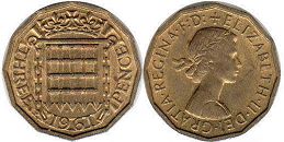Großbritannien muenze 3 Pence 1961