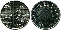 Großbritannien muenze 5 Pence 2012