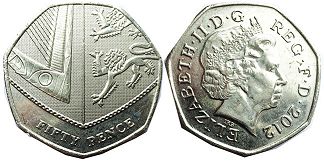 Großbritannien muenze 50 Pence 2012