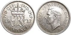 UK 6 Pence 1937