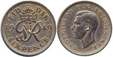 UK 6 Pence 1949