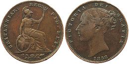 UK Farthing (1/4 Penny) 1858