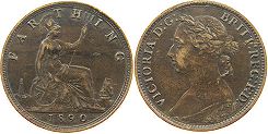 UK Farthing (1/4 Penny) 1890