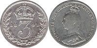 UK 3 Pence 1891