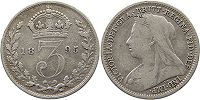 UK 3 Pence 1895