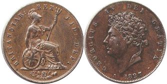 UK half Penny 1827