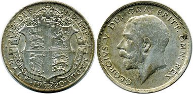 UK 1 half Krone 1920