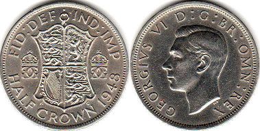 UK 1/2 krone 1948