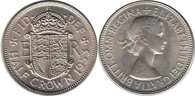 Großbritannien muenze half Krone 1953 Coronation