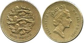 Großbritannien muenze 1 Pfund 1997 Plantagenet lions