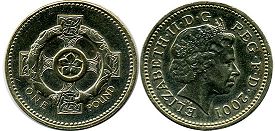 Großbritannien muenze 1 Pfund 2001 Celtic Cross