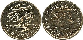 Großbritannien muenze 1 Pfund 2013 Leek and daffodil