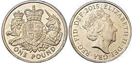 Großbritannien muenze 1 Pfund 2015 Schild of the Königliches Wappen 
