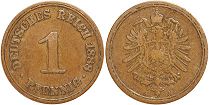 moneta Cesarstwo Niemieckie 1 pfennig 1888