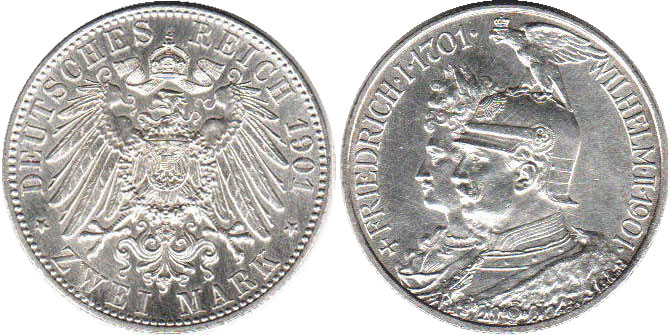 Coin German Empire 2 mark 1901