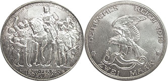 Münze Deutsches Reich 2 mark 1913