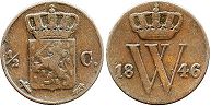 Münze Niederlande 1/2 cent 1846