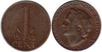 Münze Niederlande 1 cent 1948