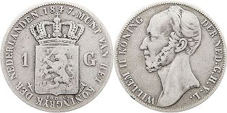 Münze Niederlande 1 Gulden 1847