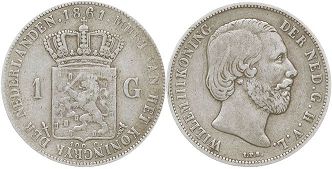 Münze Niederlande 1 Gulden 1861