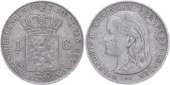 Münze Niederlande 1 Gulden 1897