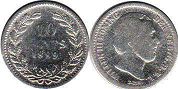 Münze Niederlande 10 cent 1889