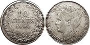 Münze Niederlande 10 cent 1906
