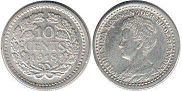 Münze Niederlande 10 cent 1918