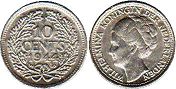 Münze Niederlande 10 cent 1944