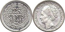 Münze Niederlande 25 cent 1941