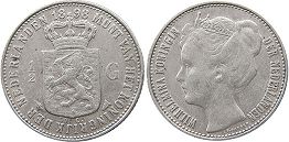 Münze Niederlande 50 cent 1898