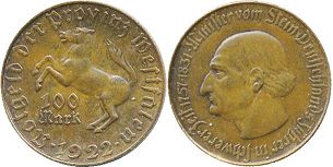 Notgeld Westfalen 100 mark 1922