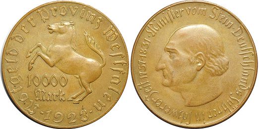 Notgeld Westfalen 10000 mark 1923