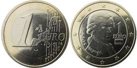 mynt Österrike 1 euro 2005
