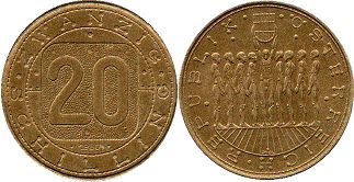 Münze Österreich 20 schilling 1980 Neun Österreichn Provinzen