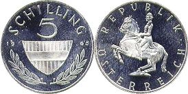 coin Austria 5 schilling 1968