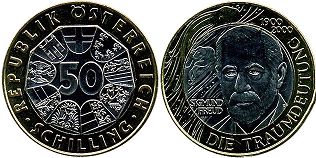 Münze Österreich 50 Schilling 2000 Die Traumdeutung von Sigmand Freud