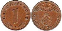 coin Nazi Germany 1 pfennig 1939