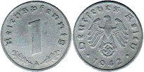 coin Nazi Germany 1 pfennig 1944