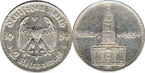 monnaie Nazi Allemagne 2 mark 1934