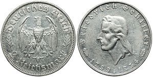 Münze Nazi Deutschland 2 Reichsmark 1934
