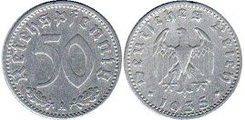 Münze Nazi-Deutschland 50 pfennig 1935